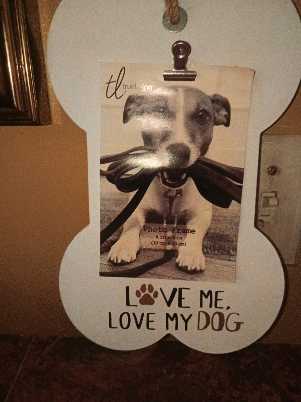 Love Me Love My Dog White Bone Photo Frame - Pets Dog Decor!! New